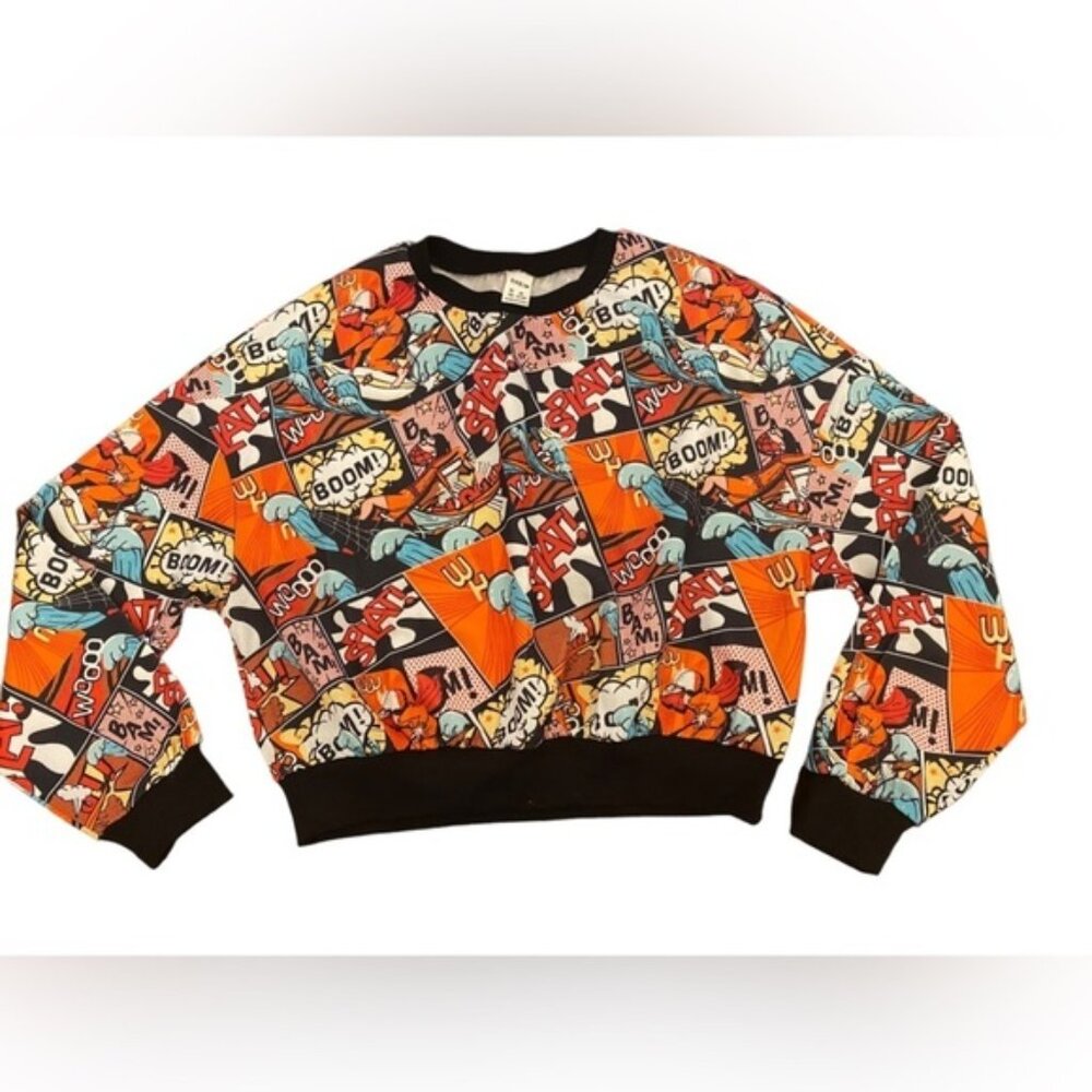 Girls Shein Comic Book Long sleeve Shirt Sz 11-12